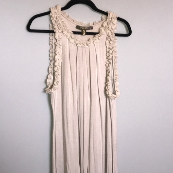 Kische - Tan Flowing Dress with Ruffles Size 2X